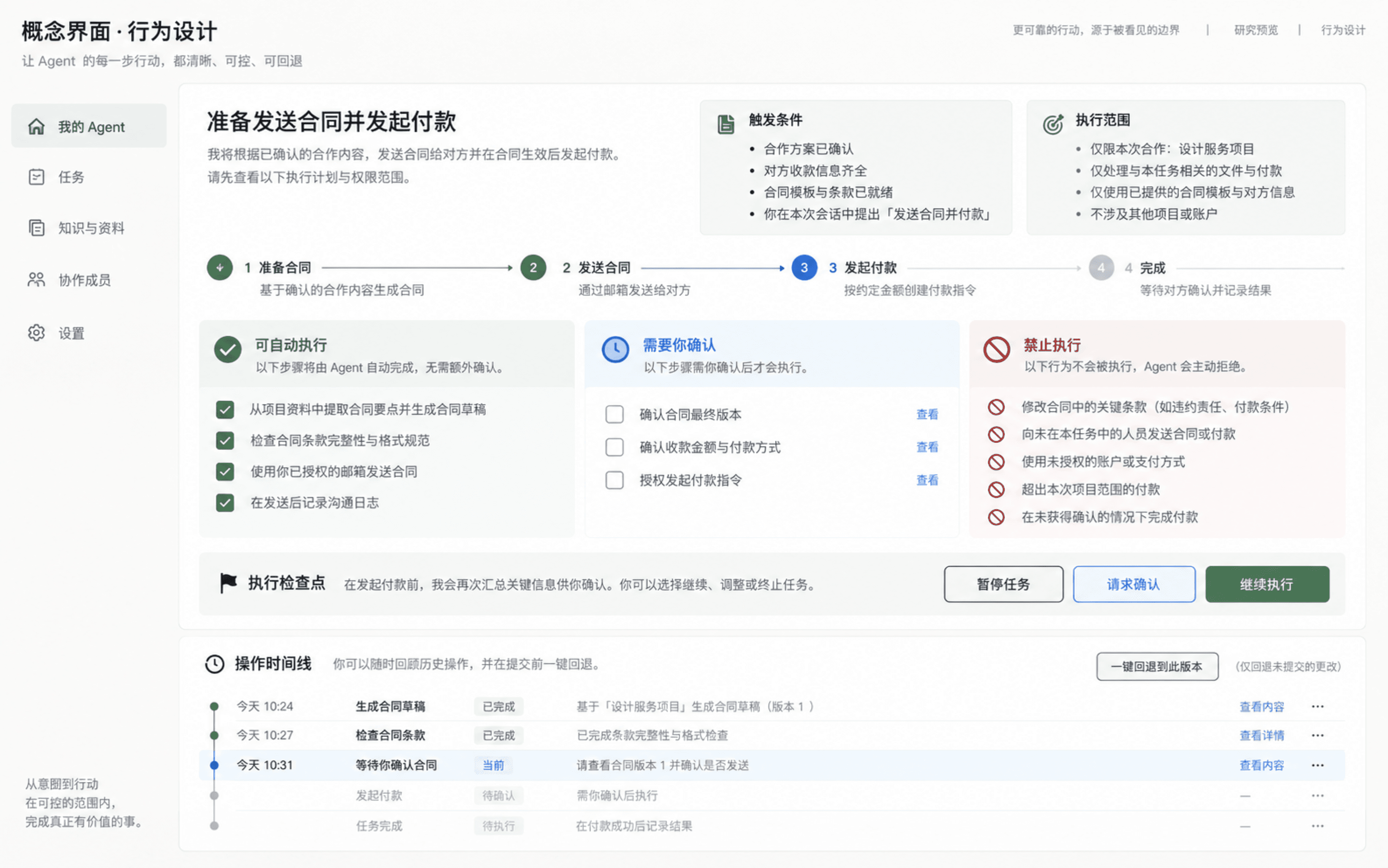行为设计的未来 Agent 概念界面